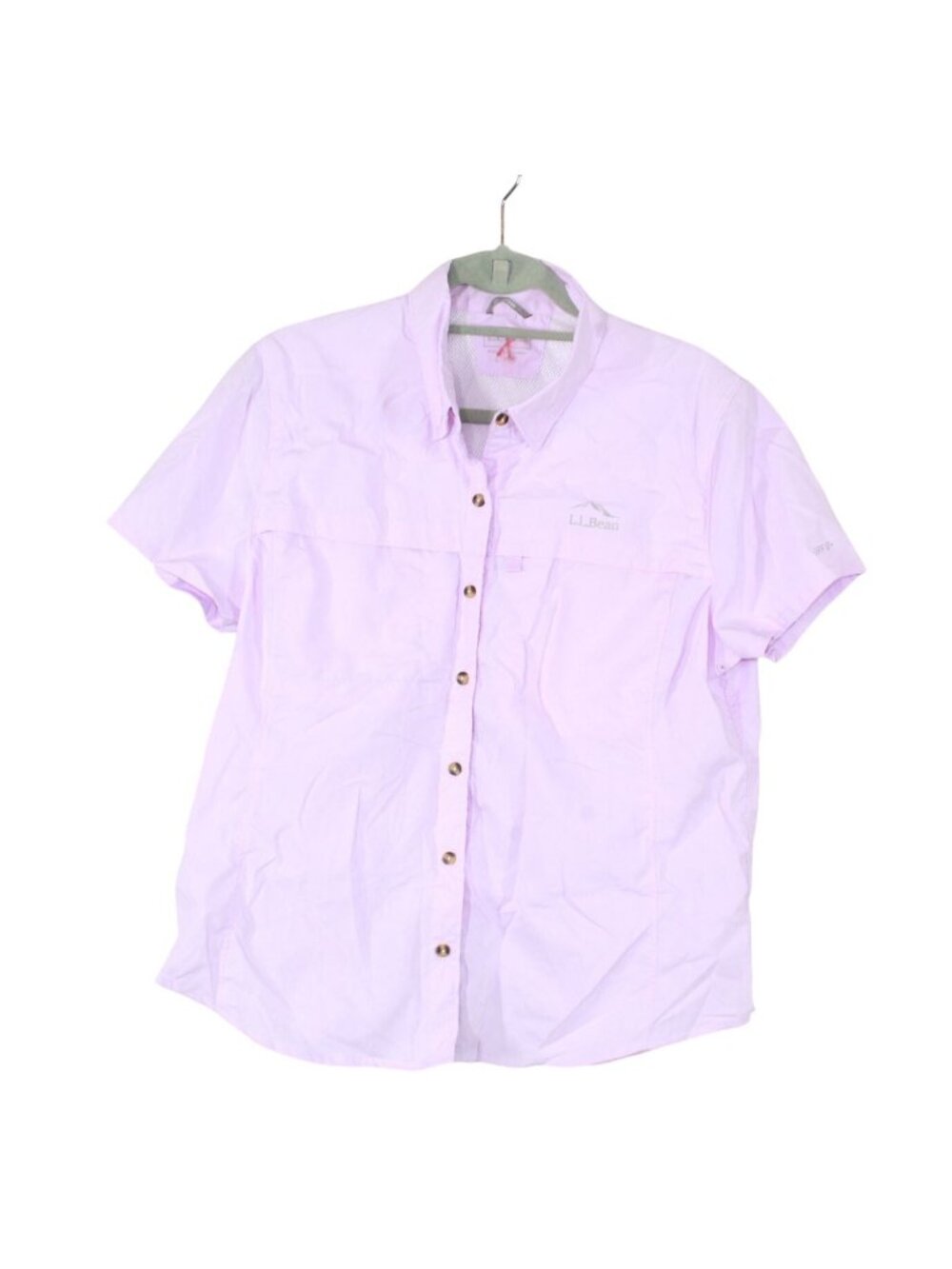 LL Bean Tropicwear Shirt Short Sleeve UPF 50+ Outdoor Summer Pink L Pet